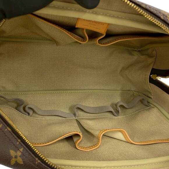 LOUIS VUITTON Authentic Brown Monogram Leather Deauville Boston Bag - Picture 9 of 10